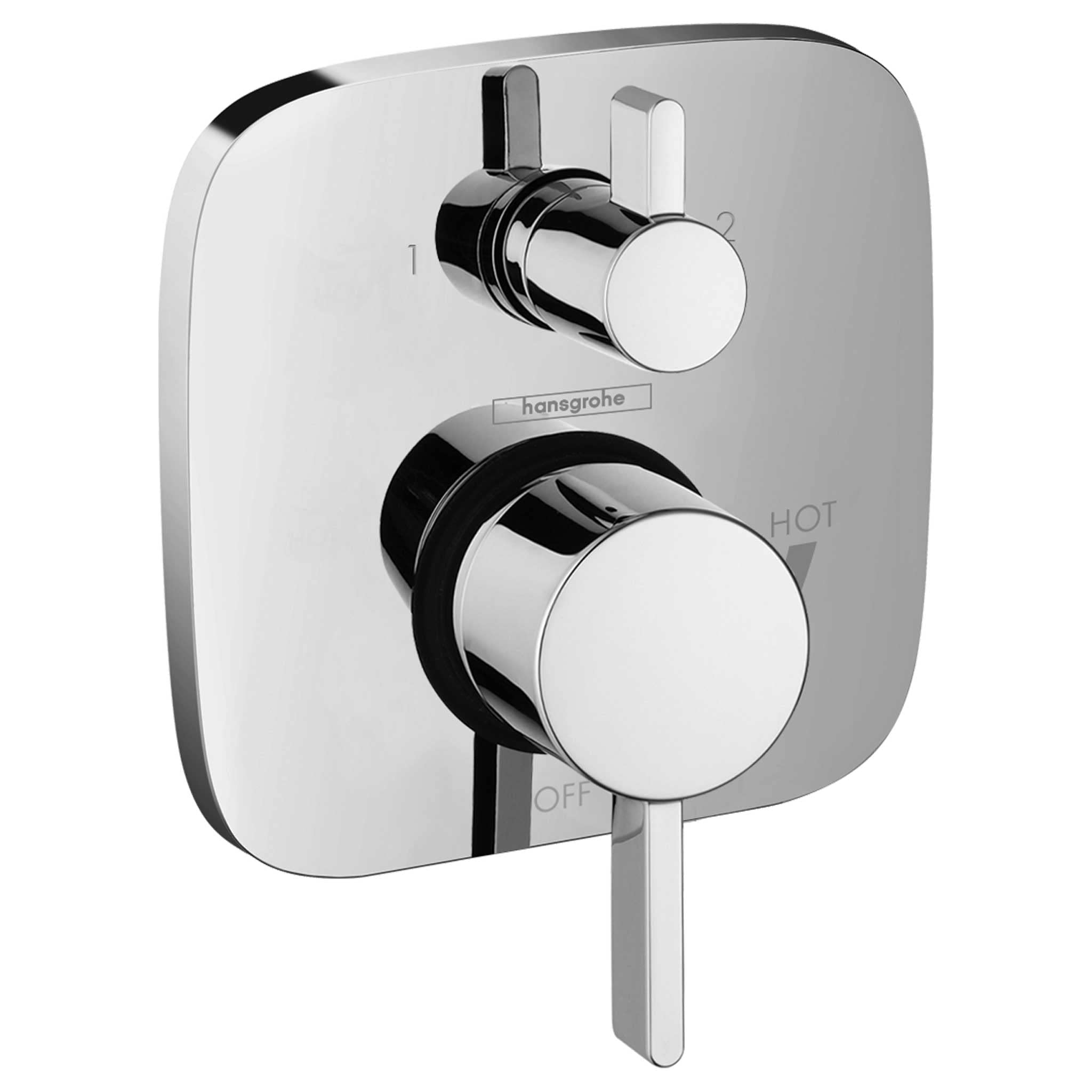 Hansgrohe 15864001 Ecostat Pressure Balance Trim Square with Diverter in Chrome