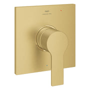Grohe Allure brushed gold pressure balance valve trim with round handle and square escutcheon plate.