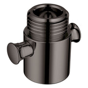 Hard graphite shower volume control cartridge with threaded connection and side outlet port.