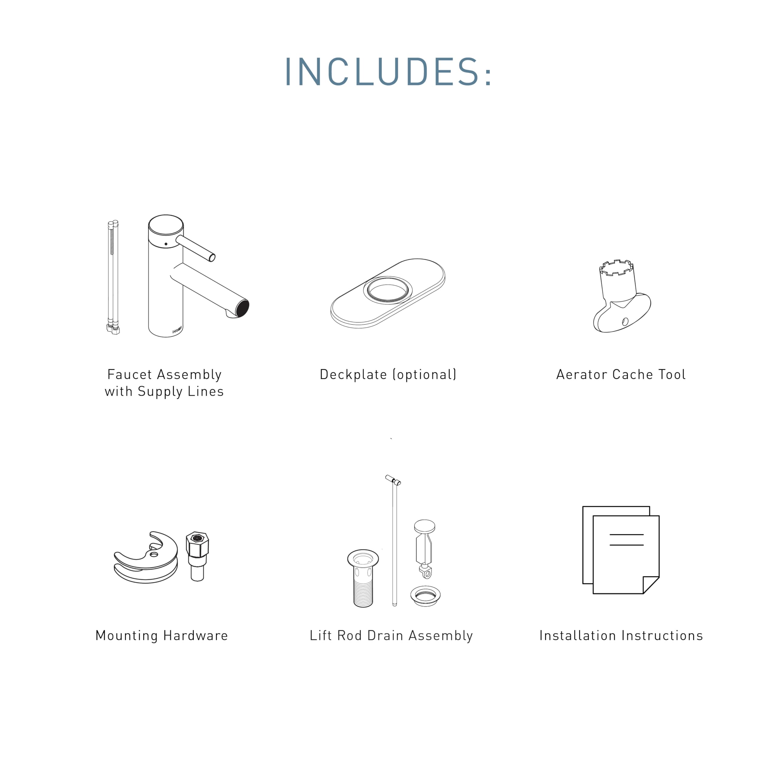 Moen One Handle Modern Bathroom Faucet with Drain Assembly and Optional Deckplate in Brushed Nickel - 6190BN