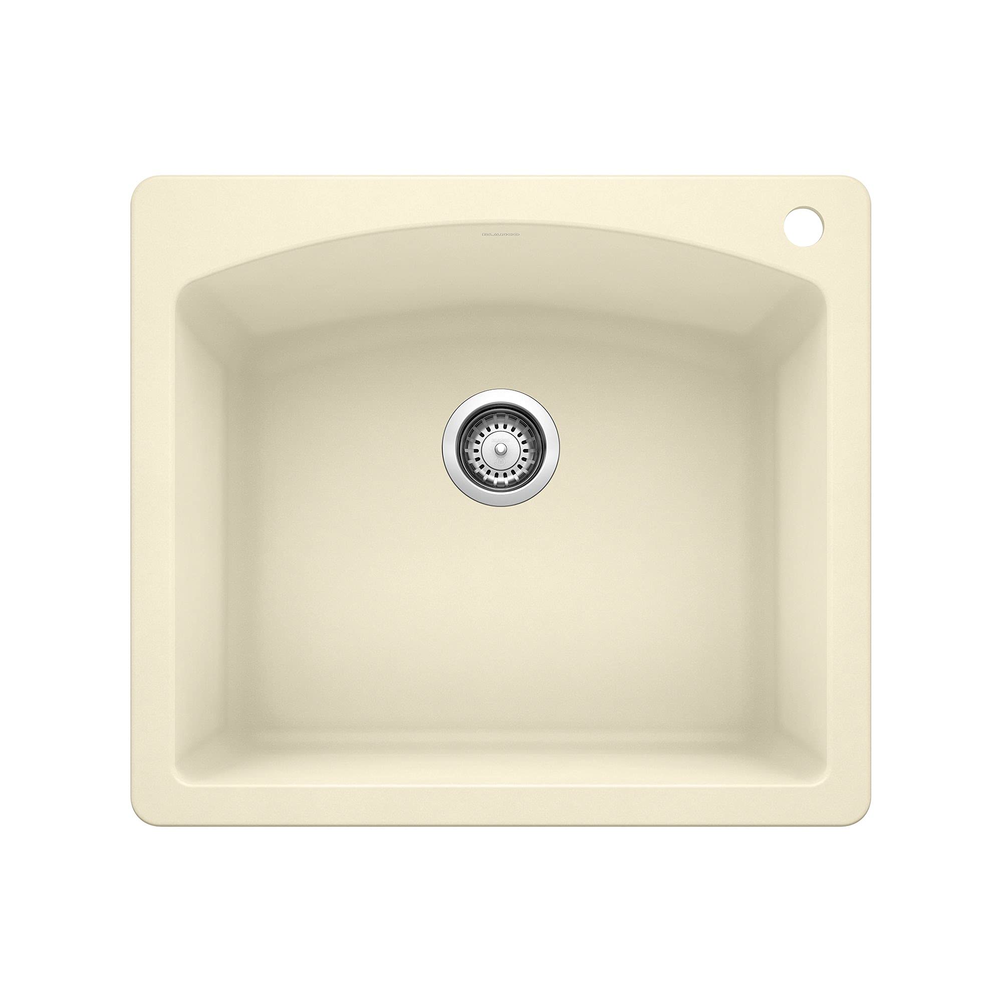 Blanco Diamond Drop-In or Undermount Kitchen Sink 25" x 22" in Biscuit - 440212