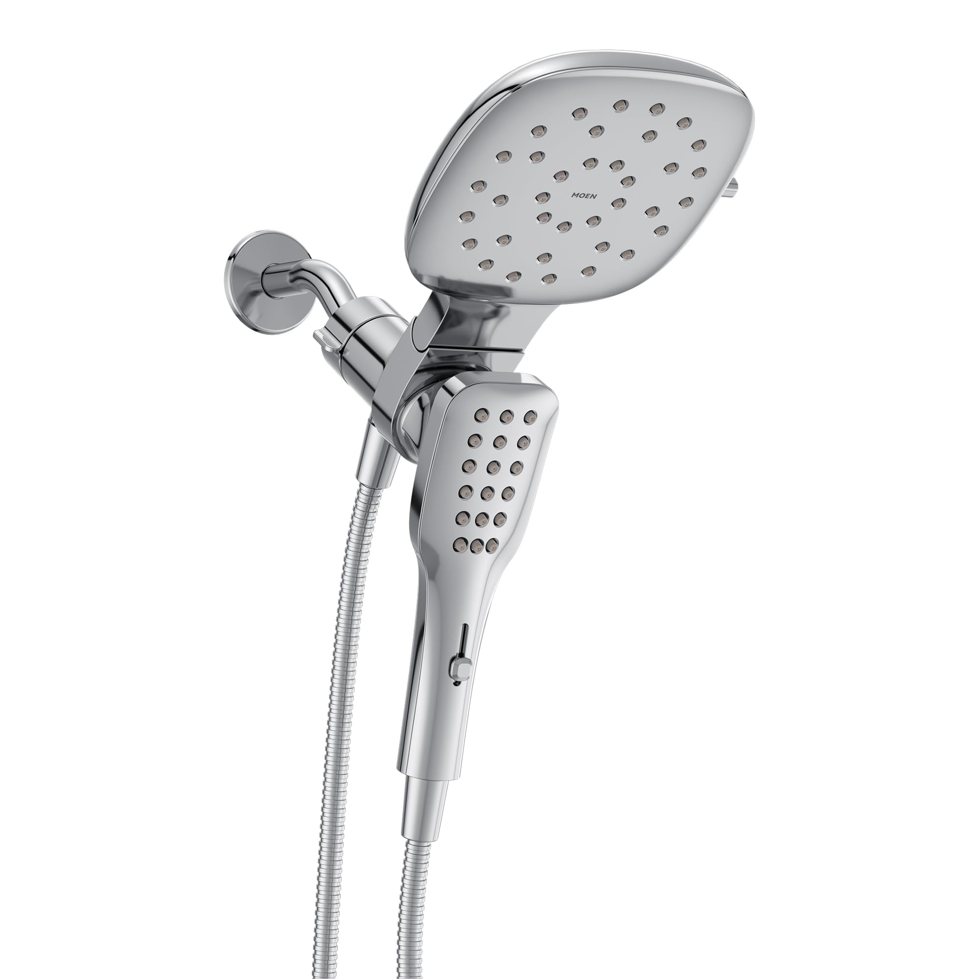 Moen Verso Infiniti Dial Square Rain Shower Head with Detachable Hand Shower Combo 7 Inch Spray Head in Chrome - 220C5