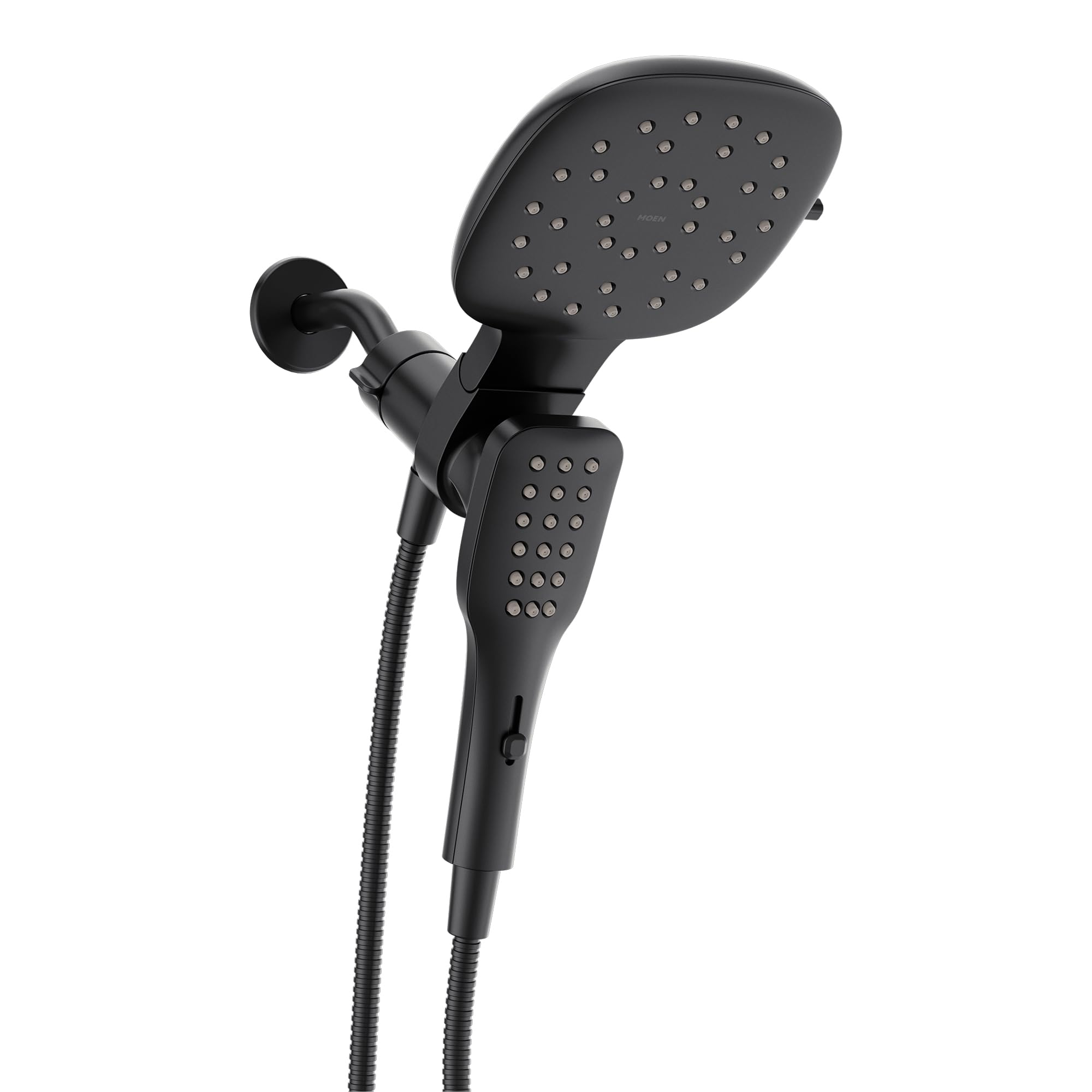Moen Verso Infiniti Dial Square Rain Shower Head with Detachable Hand Shower Combo 7 Inch Spray Head in Matte Black - 220C5BL