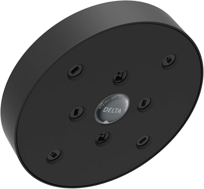 Delta Universal Showering Components RP70175BL H2Okinetic Single-Setting Raincan Shower Head: Matte Black