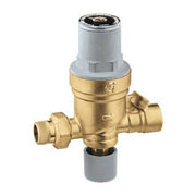 Brass AutoFill valve with sweat inlet and NPT outlet connections, gray top cap and adjustment knob.