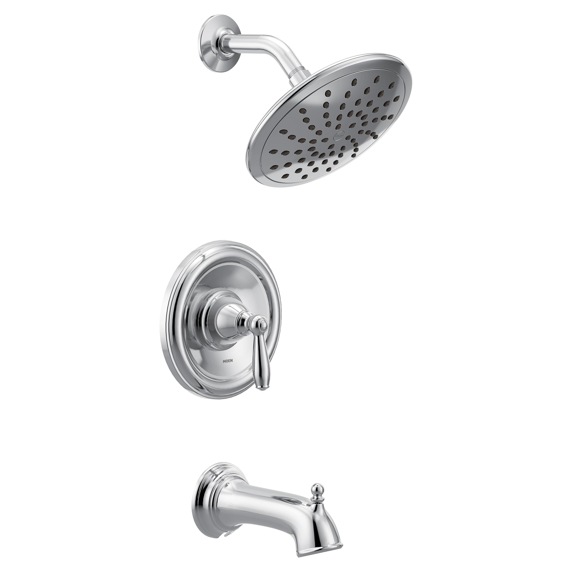 Moen Brantford Posi Temp Tub and Shower Trim Kit with 8 Inch Eco Performance Rainshower in Chrome - T2253EP