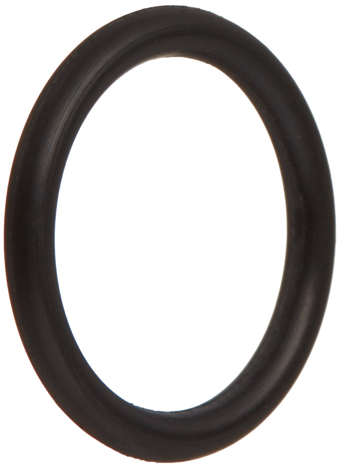 Black rubber o-ring with smooth surface and circular hollow center.