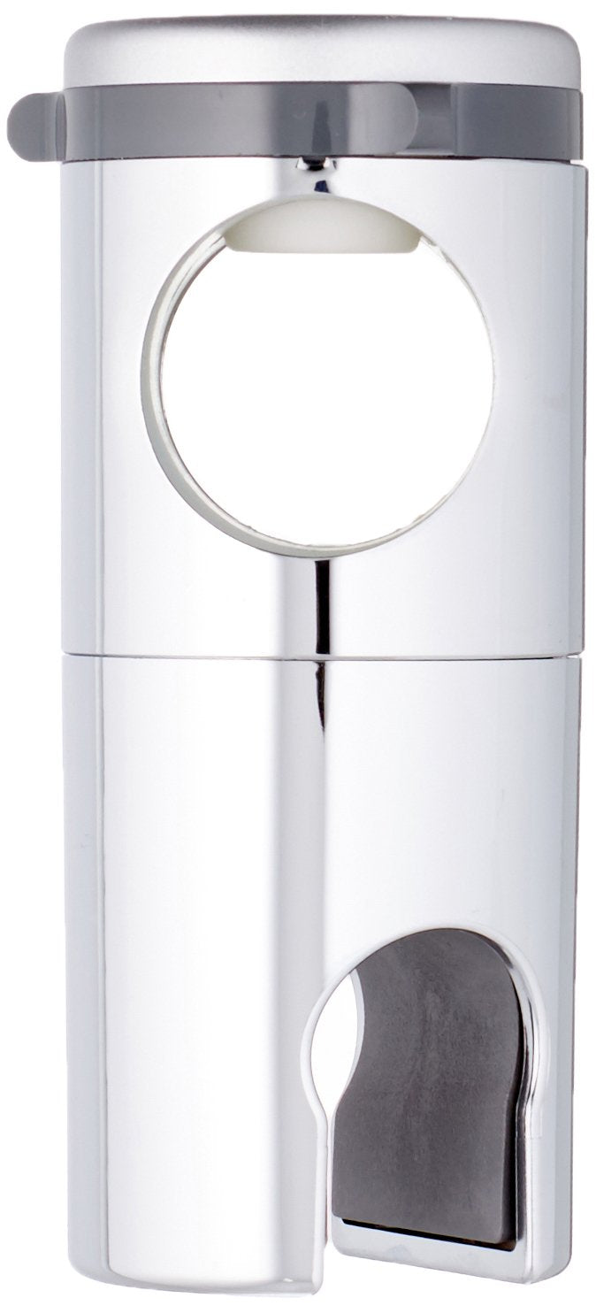 Chrome and matte chrome Grohe glide element repair part with circular opening and mounting bracket.