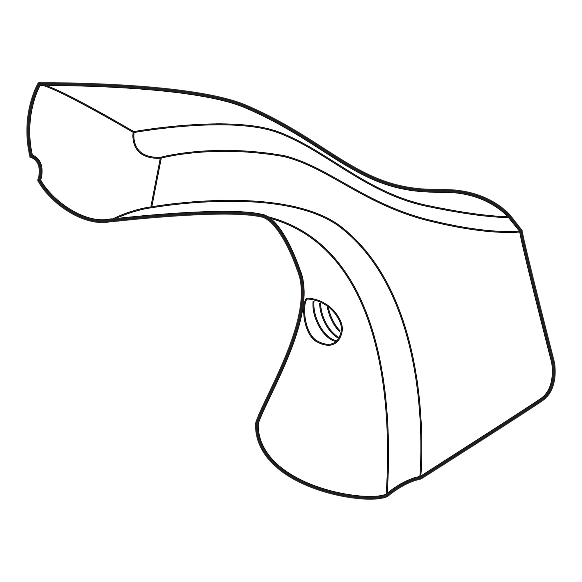 Two curved blade handles with mounting hole, shown in line drawing style.