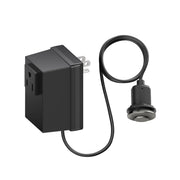 Satin dark steel air switch set with black control unit and cord-connected push button switch.