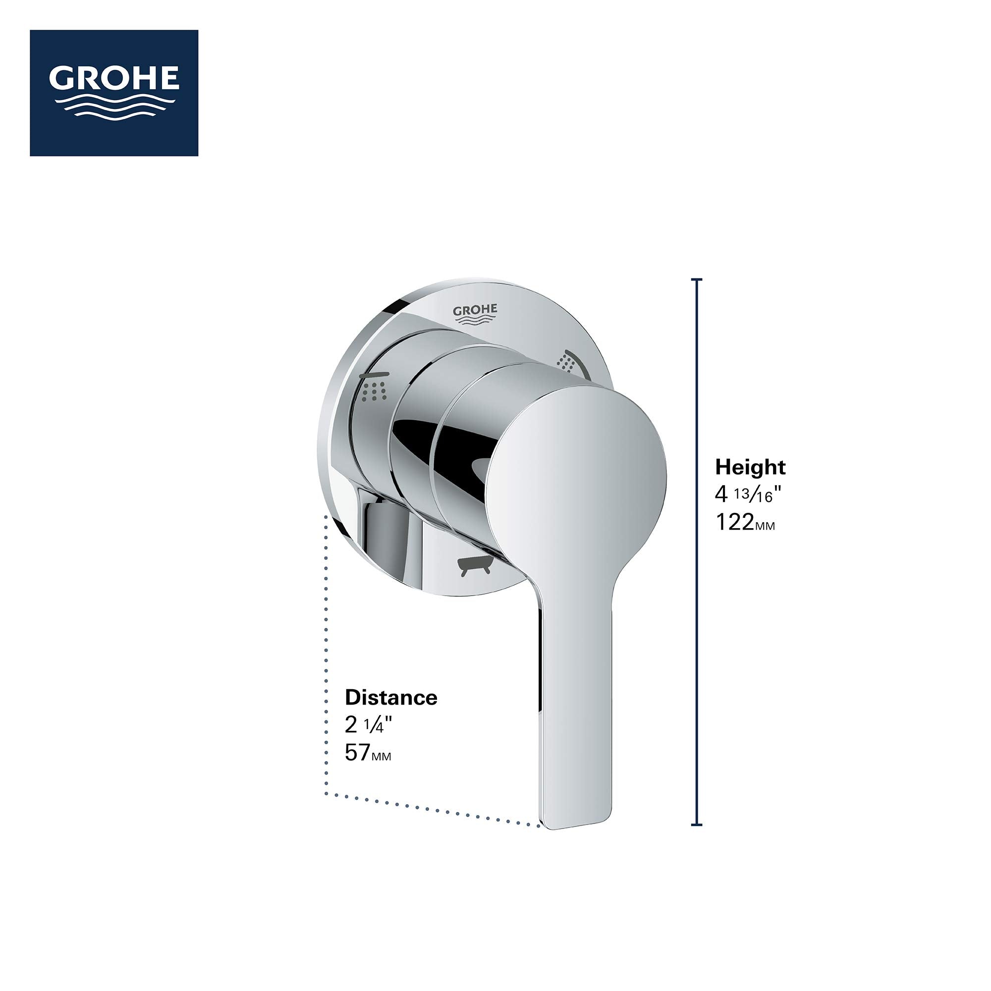 Grohe Lineare 29215EN1 3-Way Diverter Trim in Grohe Brushed Nickel