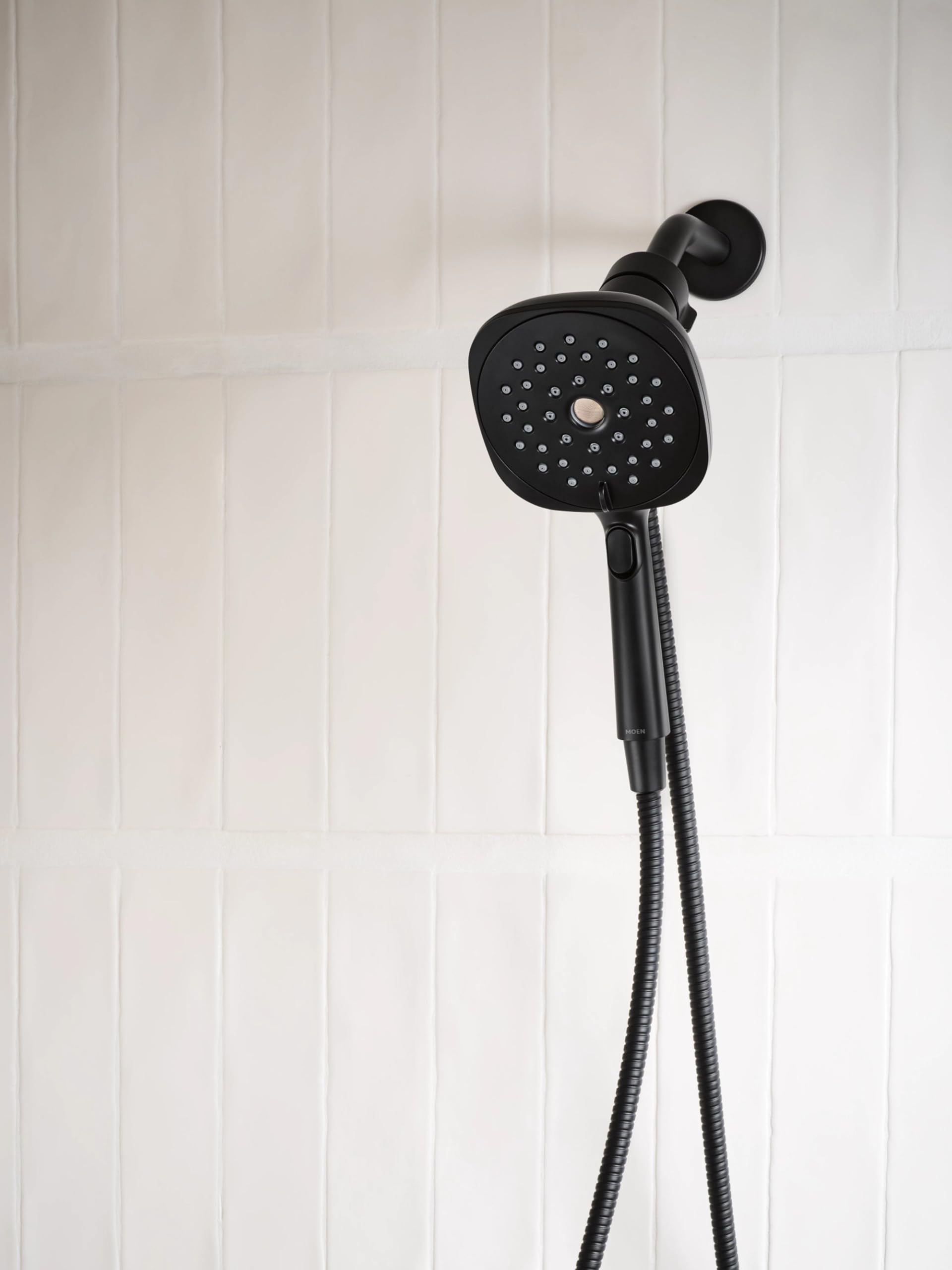 Moen Verso Infiniti Dial Square Handheld Shower 5 Inch Diameter Spray Head in Matte Black - 220H5BL