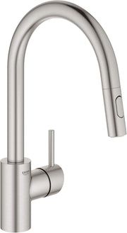 Grohe 32665DC3 Concetto Single-Handle Pull-Down Kitchen Faucet Dual Spray 1.75 GPM Grohe in Supersteel Finish