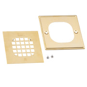Oatey 4-1/4 in. Square Snap-Tite Shower Strainer with Tile Ring in Brushed Gold - 42363