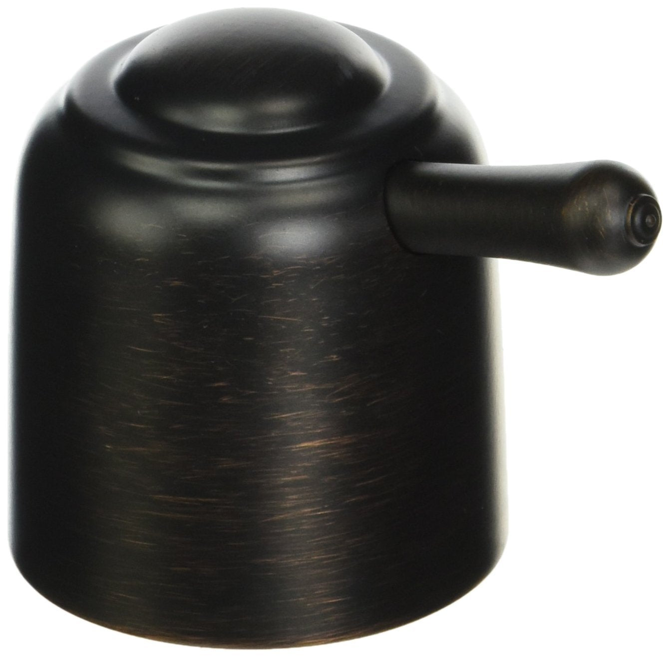 Venetian bronze metal lever handle with cylindrical body and side-mounted arm for shower diverter.