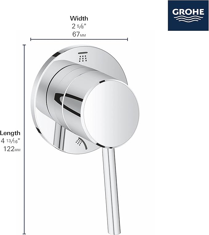 Grohe Concetto brushed nickel single-handle diverter valve trim with circular escutcheon and lever handle.