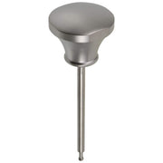 Stainless steel lift rod and finial with rounded mushroom-shaped handle for bath diverter control.