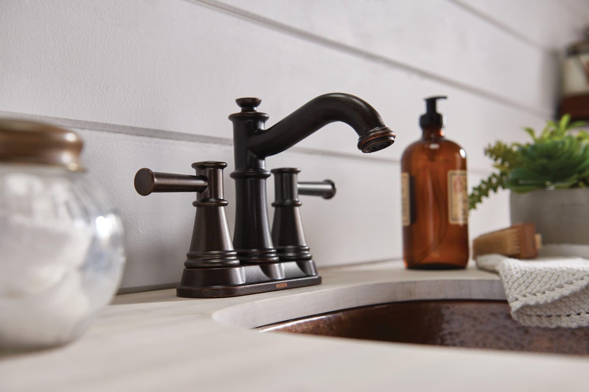 Moen Belfield Two Handle Centerset Bathroom Faucet in Oil Rubbed Bronze - 6401ORB