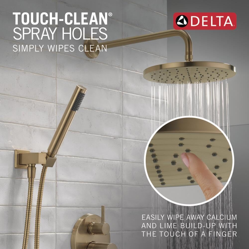 Delta Modern Monitor Series Shower With Raincan, Hand Shower & Rough Valve in Champagne Bronze - 342702-CZ