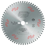 Freud LU3C 303mm circular saw blade with gray steel body, multiple teeth around perimeter, and center mounting hole.