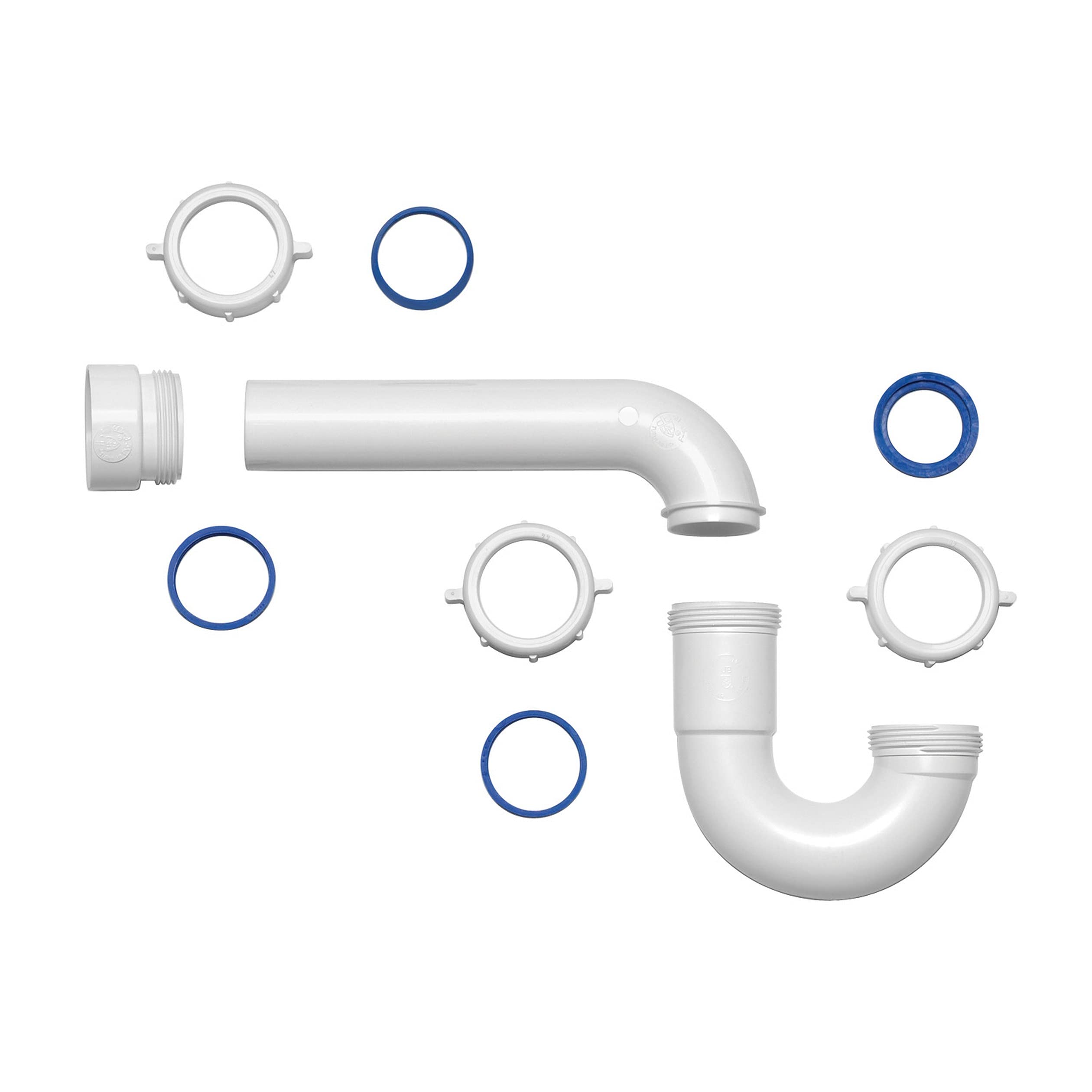 Oatey 1-1/2" P-Trap with Threaded Adapter and Reversible J-Bend in White - P9703WBG