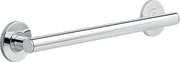 Chrome cylindrical grab bar with circular mounting flanges on each end.