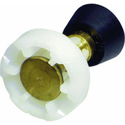 Delta RP63136 diverter assembly with white and black plastic bodies and brass valve components.