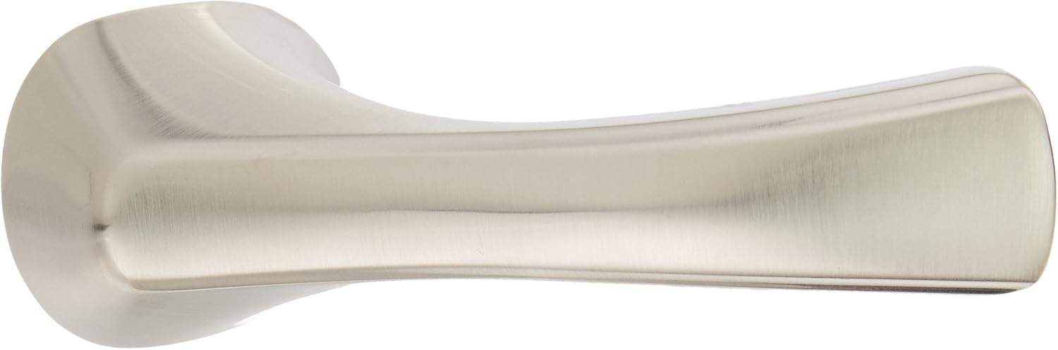 Stainless steel lever handle with curved ergonomic design and brushed finish.