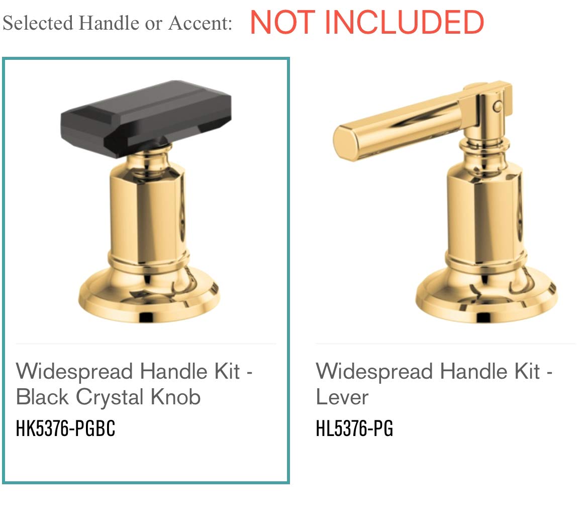 Polished gold faucet body with cylindrical base and column spout, handles sold separately.