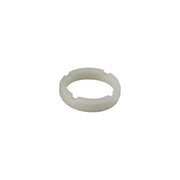 Cream-colored plastic adjusting ring with notched edges for single-handle kitchen faucet.