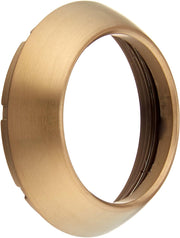Champagne bronze bonnet cap with brushed finish and circular opening, featuring internal threading for single-handle faucet i