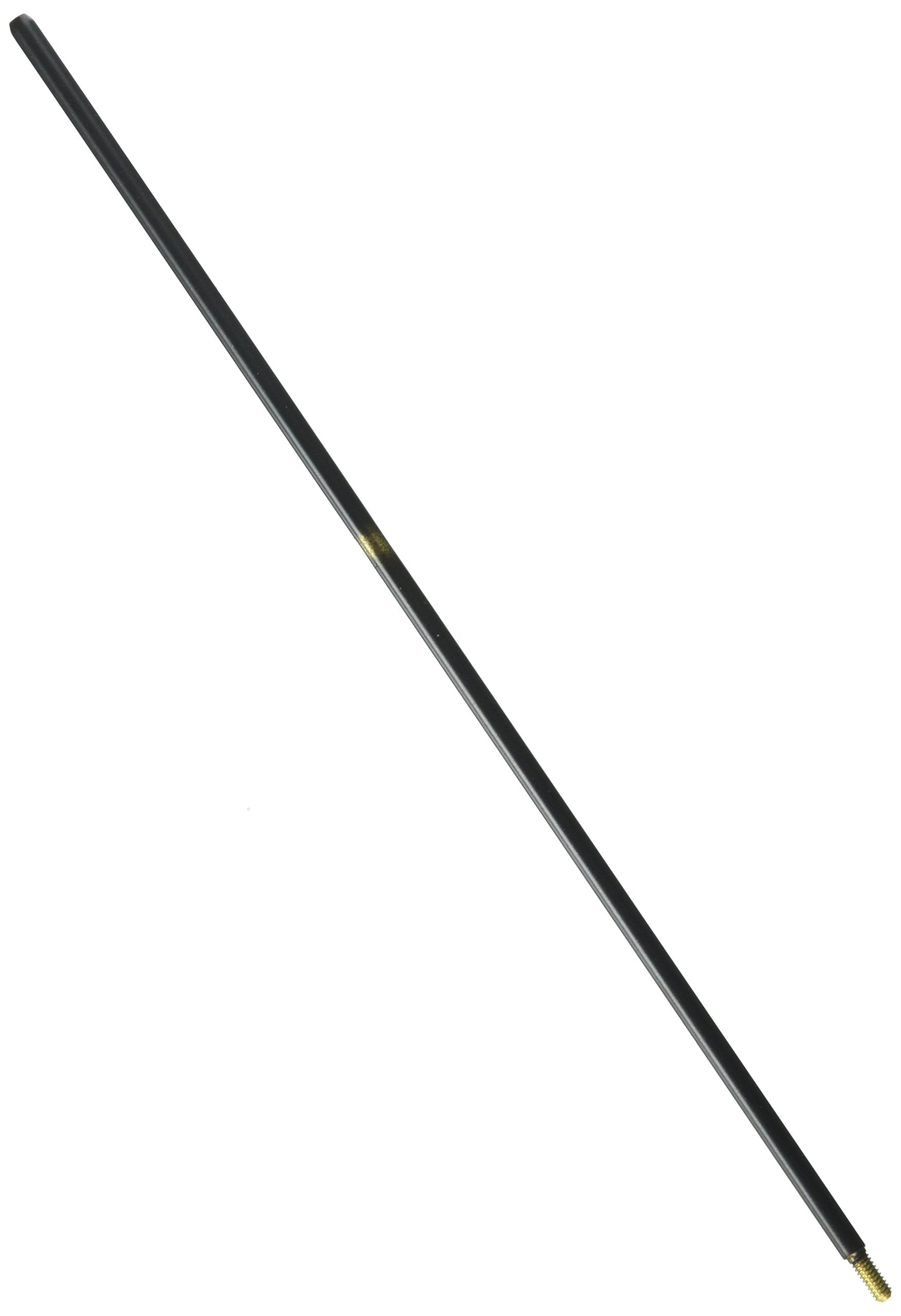 Chrome lift rod with black grip handle and threaded end for bathroom sink drain assembly.