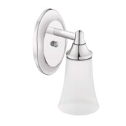 Moen Eva 1 Light Dual Mount Bath Bathroom Vanity Fixture with Frosted Glass in Chrome - YB2861CH