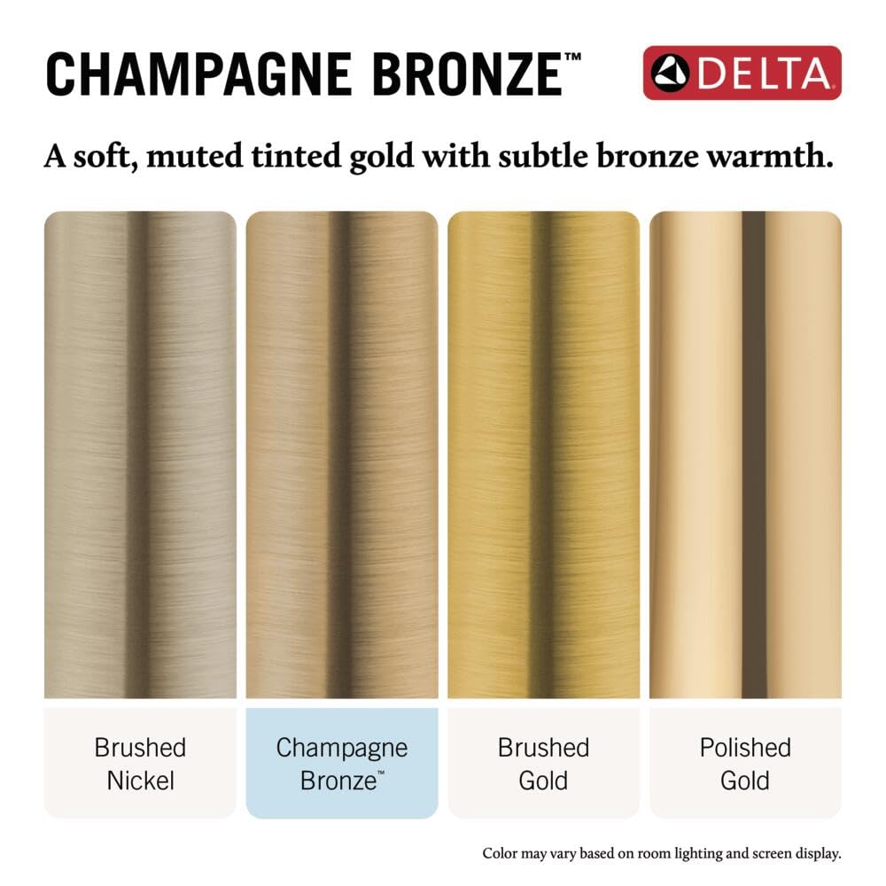 Champagne Bronze finish shower arm displaying brushed metal surface with muted gold and bronze tones.