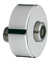 Chrome S-Union connector with male threaded ports on left and right sides.