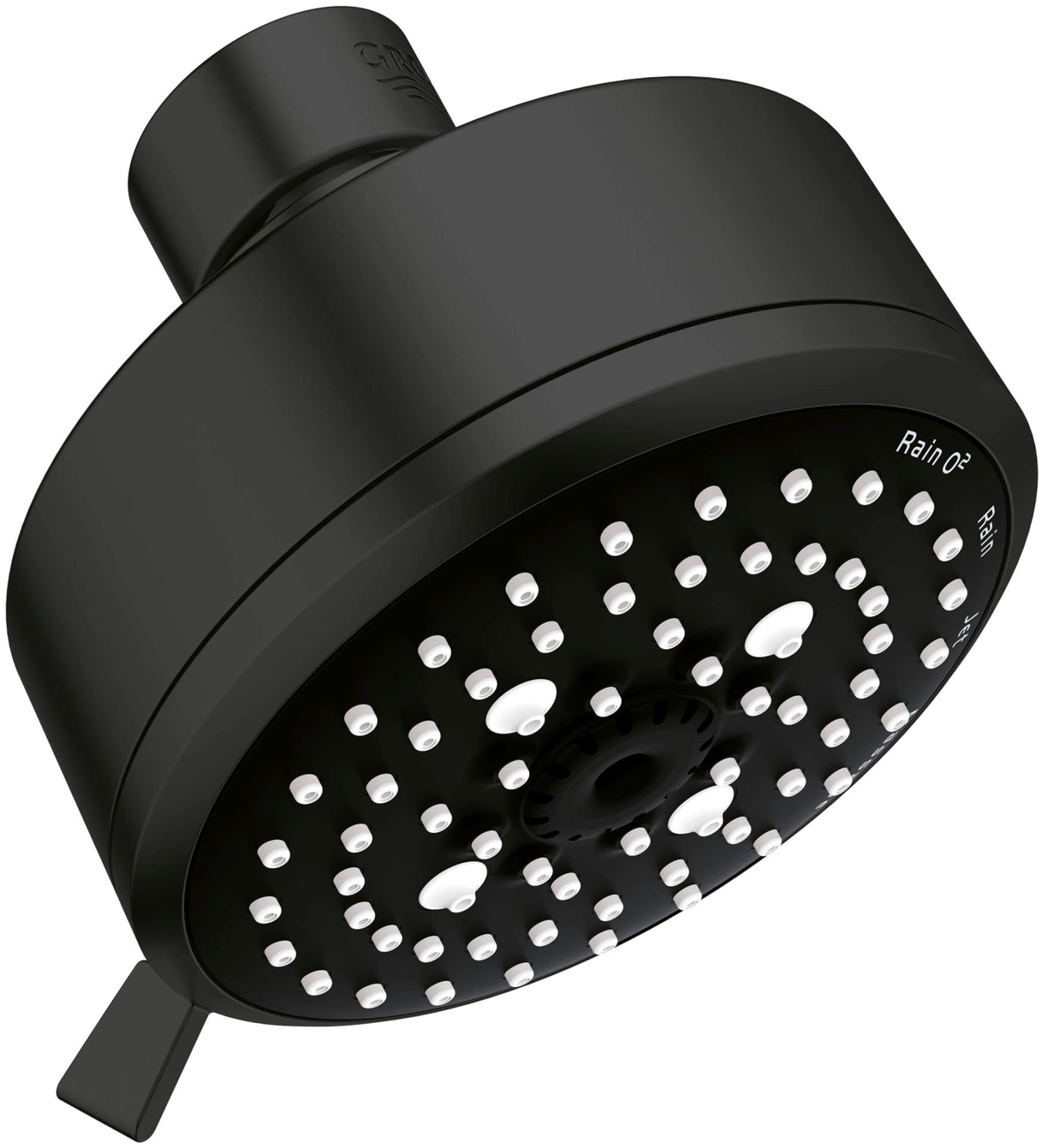 Grohe Tempesta 26043A01 100 Shower Head, 4" - 4 Sprays, 1.75 gpm in Grohe Hard Graphite