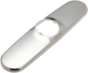 Stainless steel escutcheon plate with oval shape and single circular cutout, Arctic finish.