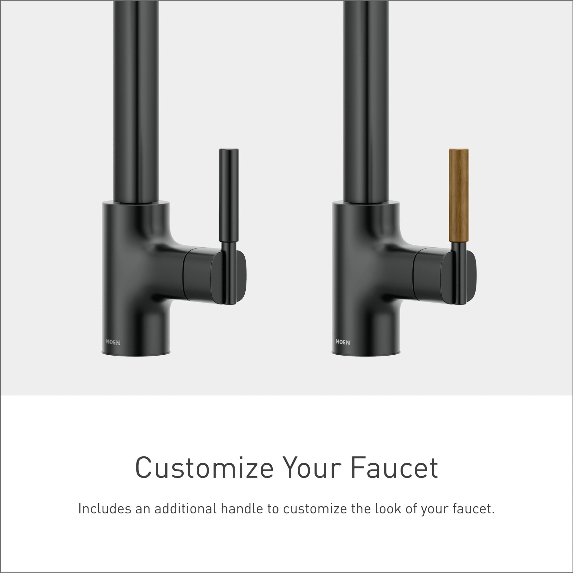Moen Tenon One Handle Modern Bar Pulldown Faucet in Matte Black - S64001BL