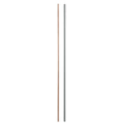 Two vertical shower rails side by side, one in brushed bronze and one in polished chrome finish.