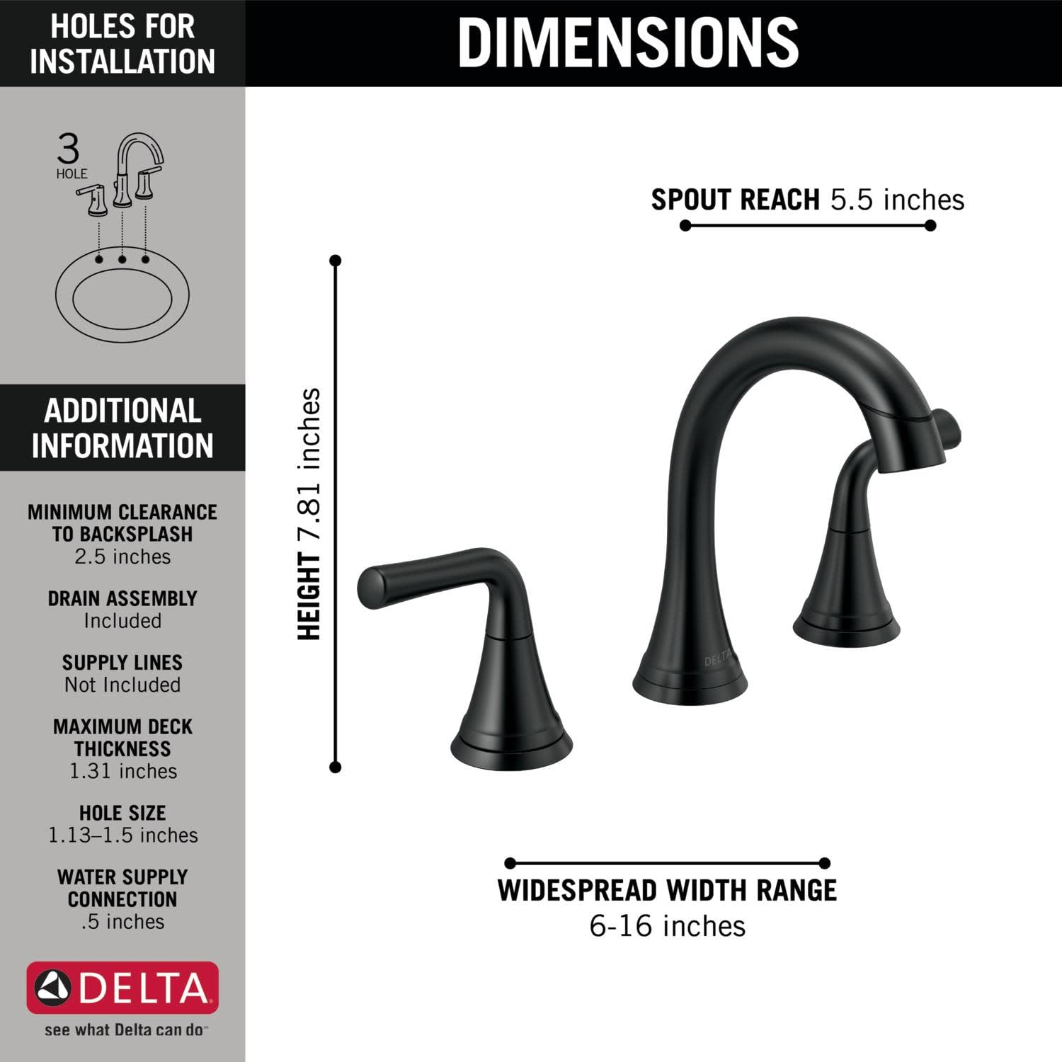 Three-hole champagne bronze bathroom faucet with two handles, curved spout, and 7.81-inch height for widespread sink installa