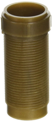 Cylindrical brass-colored soap dispenser body assembly with threaded lower section and open top rim.