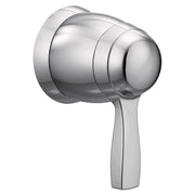 Chrome volume control valve trim with rounded handle and cylindrical body.