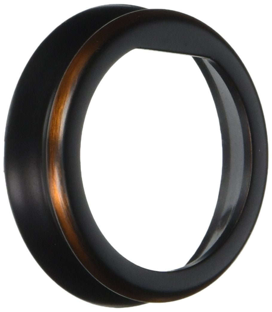 Oil rubbed bronze circular baseplate gasket with visible copper undertone and interior ridge detail.