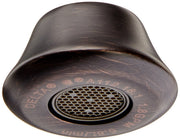 Venetian bronze faucet aerator with perforated screen insert and embossed Delta product markings on base.