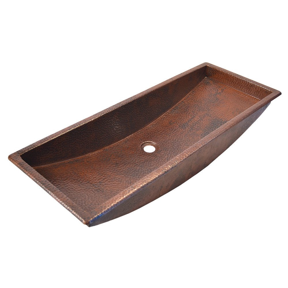 Native Trails CPS206 Trough 36" Bathroom Sink: Antique Copper