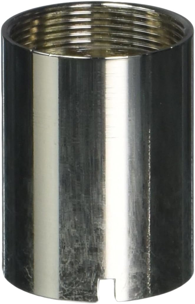 Metal cylindrical sleeve with threaded interior and external slot for valve installation reinforcement.