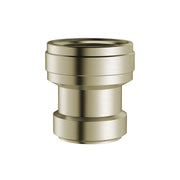 Grohe brushed nickel check valve with cylindrical body and threaded connection ports.