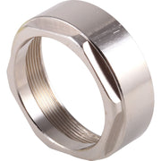 Polished chrome bonnet nut with internal threads and hexagonal shape for 3 & 6-setting diverter valve.