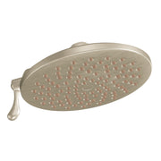Moen Velocity Two Function Rainshower 8 Inch Shower Head with Immersion Technology for a High Pressure Rinse in Brushed Nickel - S6320BN