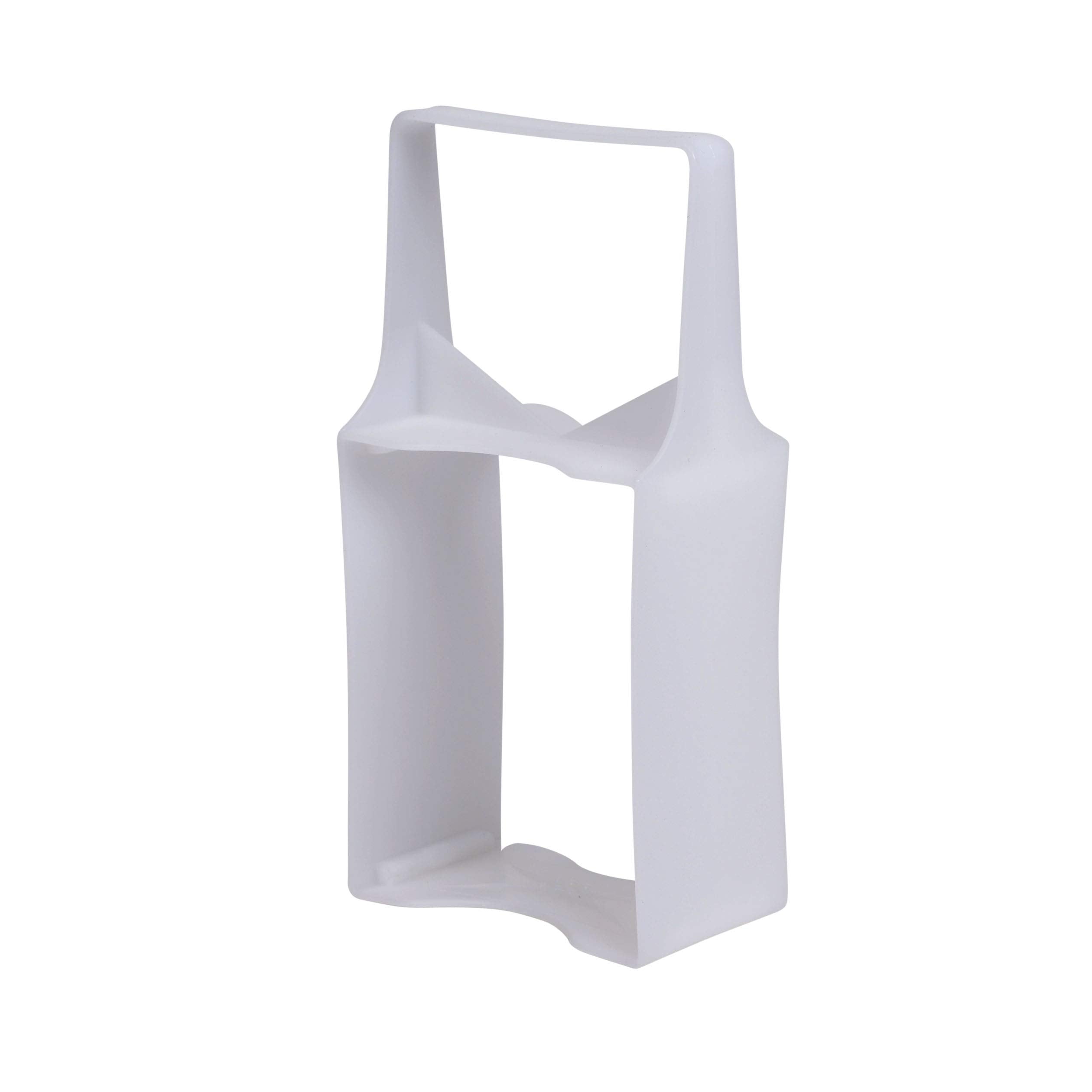 White plastic cement can carrier with two handles and open sides for holding a 32 oz can.